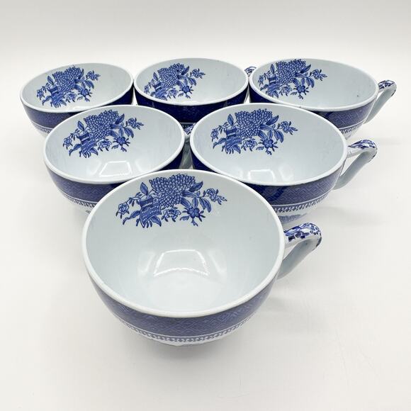 Copeland Spode Fitzhugh Blue Demitasse Cups | #Y2988 Canton Pattern (No Saucers) - Picture 7 of 12